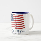 Glückwunsch 4. Juli Unabhängigkeitstag Amerikanisc Zweifarbige Tasse (VorderseiteRechts)