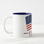 Glückwunsch 4. Juli Unabhängigkeitstag Amerikanisc Zweifarbige Tasse (Links)