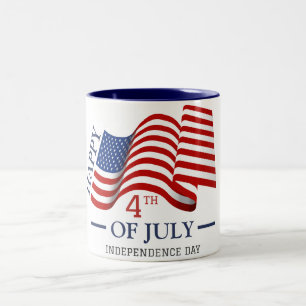 Glückwunsch 4. Juli Unabhängigkeitstag Amerikanisc Zweifarbige Tasse
