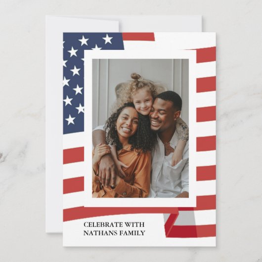 Glückwunsch 4. Juli Unabhängigkeitstag Foto Feiertagskarte (Vorderseite)