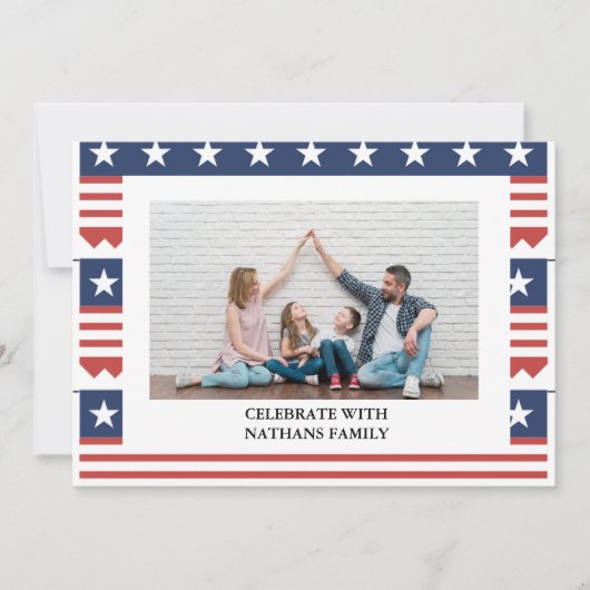 Glückwunsch 4. Juli Unabhängigkeitstag Foto Feiertagskarte (Vorderseite)