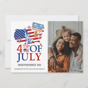 Glückwunsch 4. Juli Unabhängigkeitstag Foto Feiertagskarte