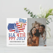 Glückwunsch 4. Juli Unabhängigkeitstag Foto Feiertagskarte (Stehend Vorderseite)