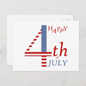 Glückwunsch 4. Juli Unabhängigkeitstag Gruß Einladungspostkarte (Vorne/Hinten)