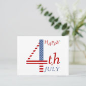 Glückwunsch 4. Juli Unabhängigkeitstag Gruß Einladungspostkarte (Stehend Vorderseite)