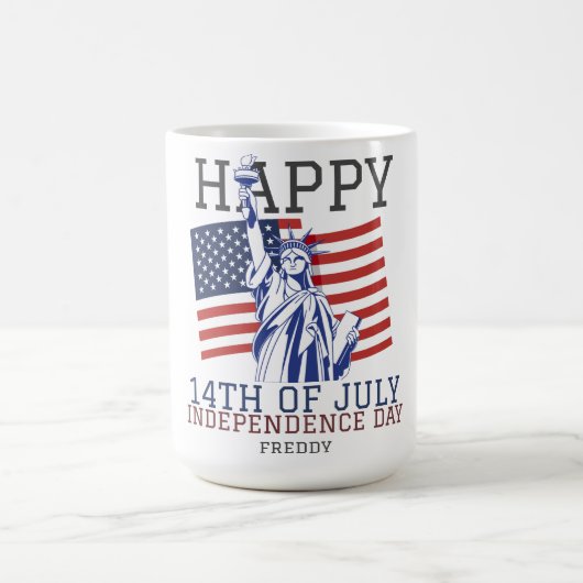 Glückwunsch 4. Juli Unabhängigkeitstag Party Kaffeetasse (Mittel)