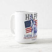 Glückwunsch 4. Juli Unabhängigkeitstag Party Kaffeetasse (Vorderseite Links)