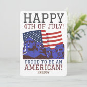 Glückwunsch 4. Juli Unabhängigkeitstag Party Karte (Stehend Vorderseite)