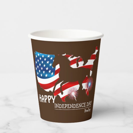 Glückwunsch 4. Juli Unabhängigkeitstag Party Pappbecher (Vorderseite)