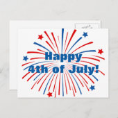 Glückwunsch 4. Juli Unabhängigkeitstag Party Postk Einladungspostkarte (Vorne/Hinten)
