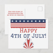 Glückwunsch 4. Juli Unabhängigkeitstag Party Postkarte (Vorne/Hinten)