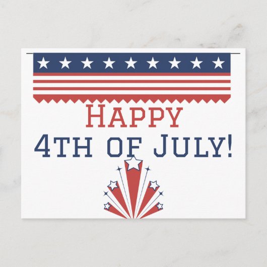 Glückwunsch 4. Juli Unabhängigkeitstag Party Postkarte (Vorderseite)