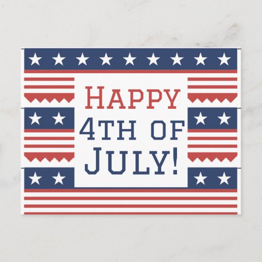 Glückwunsch 4. Juli Unabhängigkeitstag Party Postkarte (Vorderseite)