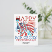 Glückwunsch 4. Juli Unabhängigkeitstag Party Postkarte (Stehend Vorderseite)