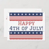 Glückwunsch 4. Juli Unabhängigkeitstag Party Postkarte (Vorne/Hinten)