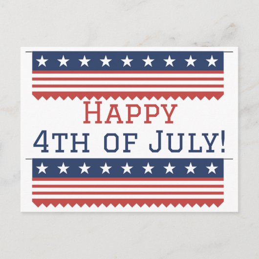 Glückwunsch 4. Juli Unabhängigkeitstag Party Postkarte (Vorderseite)