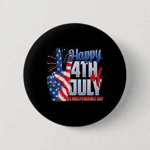 Glückwunsch 4. Juli Unabhängigkeitstag Patriot Fla Button