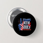 Glückwunsch 4. Juli Unabhängigkeitstag Patriot Fla Button (Vorne & Hinten)