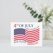 Glückwunsch 4. Juli Unabhängigkeitstag Red White B Postkarte (Stehend Vorderseite)