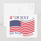 Glückwunsch 4. Juli Unabhängigkeitstag Red White B Postkarte (Vorne/Hinten)