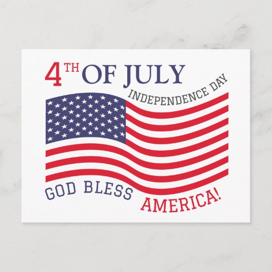 Glückwunsch 4. Juli Unabhängigkeitstag Red White B Postkarte (Vorderseite)