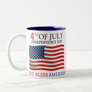 Glückwunsch 4. Juli Unabhängigkeitstag Red White B Zweifarbige Tasse