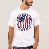 Glückwunsch 4. Juli US-Flag America Independence D T-Shirt (Vorderseite)