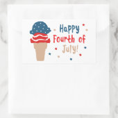 Glückwunsch 4. Juli US Flagge Eis Rechteckiger Aufkleber (Tasche)
