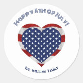 Glückwunsch 4. Juli US Flagge Herzlich Willkommen Runder Aufkleber (Vorderseite)