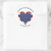 Glückwunsch 4. Juli US Flagge Herzlich Willkommen Runder Aufkleber (Tasche)