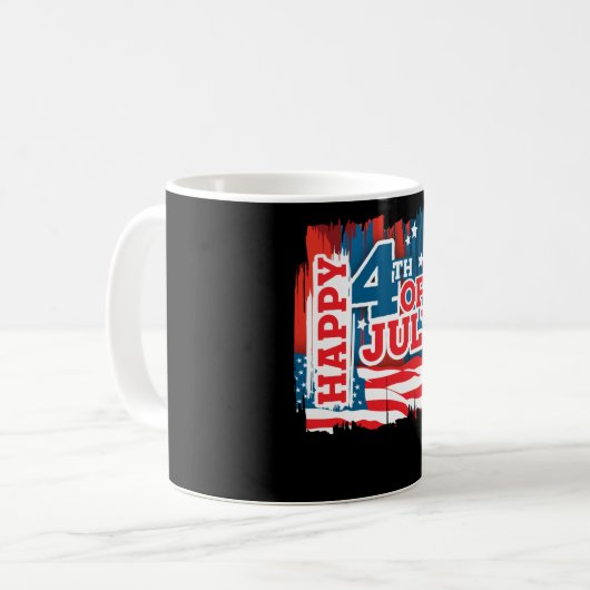 Glückwunsch 4. Juli - US-Flagge Kaffeetasse (Vorderseite Links)
