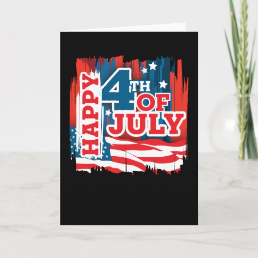 Glückwunsch 4. Juli - US-Flagge Karte (Vorderseite)