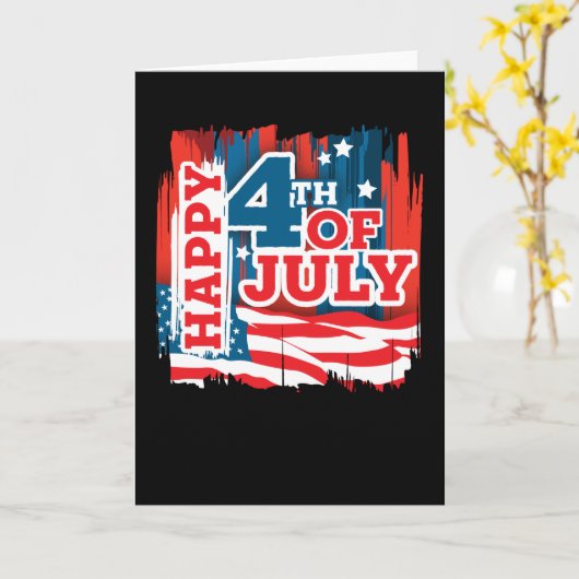 Glückwunsch 4. Juli - US-Flagge Karte (Gelbe Blume)