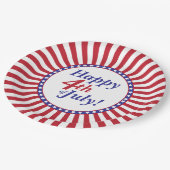 Glückwunsch 4. Juli US Flagge Pappteller (Schrägansicht)