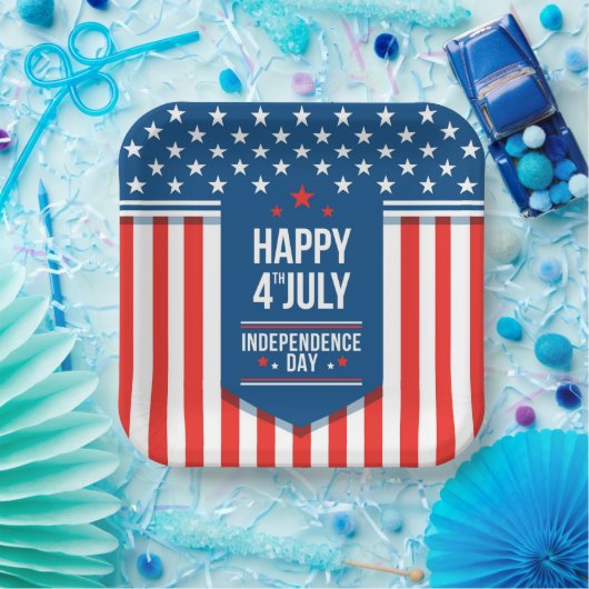 Glückwunsch 4. Juli US Flagge Pappteller (Party)