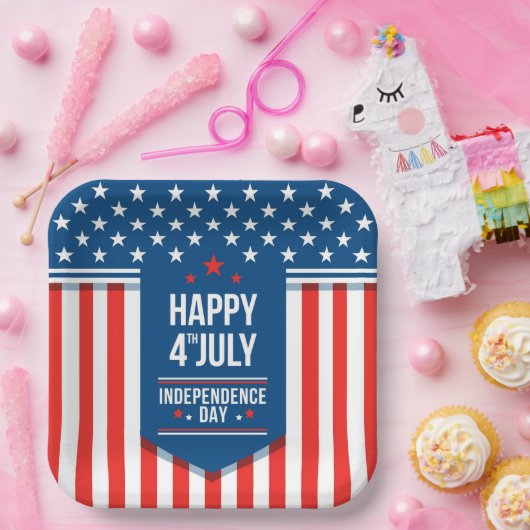 Glückwunsch 4. Juli US Flagge Pappteller (Party)