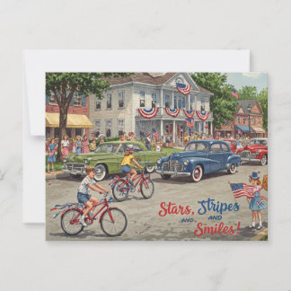 Glückwunsch 4. Juli US Flagge Postkarte