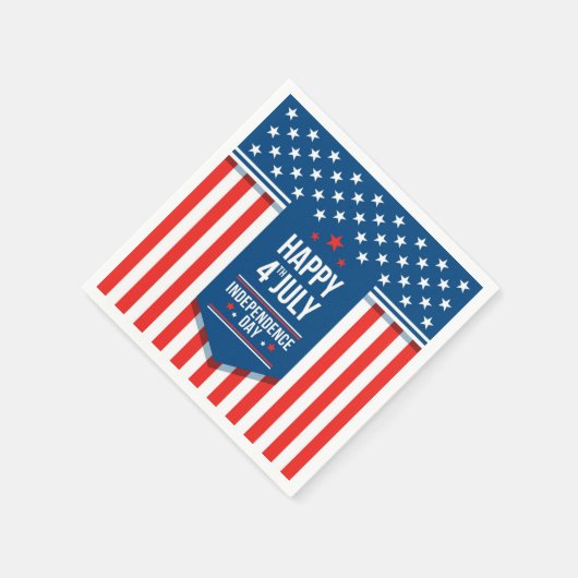 Glückwunsch 4. Juli US Flagge Serviette (Ecke)