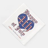 Glückwunsch 4. Juli US Flagge Typografie Pap Serviette (Ecke)