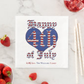Glückwunsch 4. Juli US Flagge Typografie Pap Serviette (Beispiel)
