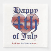 Glückwunsch 4. Juli US Flagge Typografie Serviette (Vorderseite)