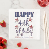 Glückwunsch 4. Juli US Flagge Typografie Serviette (Beispiel)
