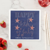 Glückwunsch 4. Juli US Flagge Typografie Serviette (Beispiel)