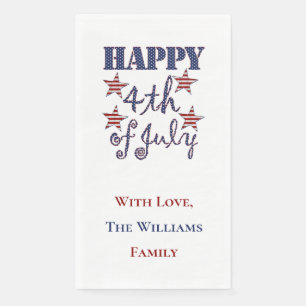 Glückwunsch 4. Juli US Flagge Typografie Serviette