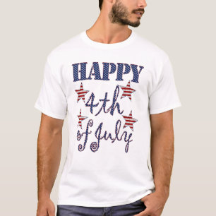 Glückwunsch 4. Juli US Flagge Typografie T-Shirt
