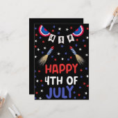 Glückwunsch 4. Juli USA Unabhängigkeitstag Feier Karte (Vorderseite/Rückseite Beispiel)
