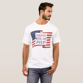 Glückwunsch 4. Juli USA Unabhängigkeitstag Geschen T-Shirt (Vorne ganz)