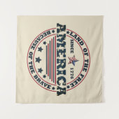 Glückwunsch 4. Juli Wandteppich (Vorderseite (Horizontal))