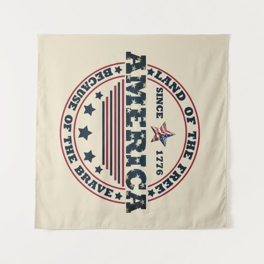 Glückwunsch 4. Juli Wandteppich (Vorderseite (Horizontal))