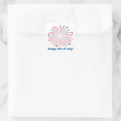 Glückwunsch 4. july Independence Day Party Aufkleb Quadratischer Aufkleber (Tasche)